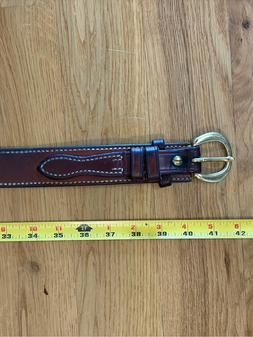 Made in USA El Paso Saddlery River Belt Sz 36 russet.